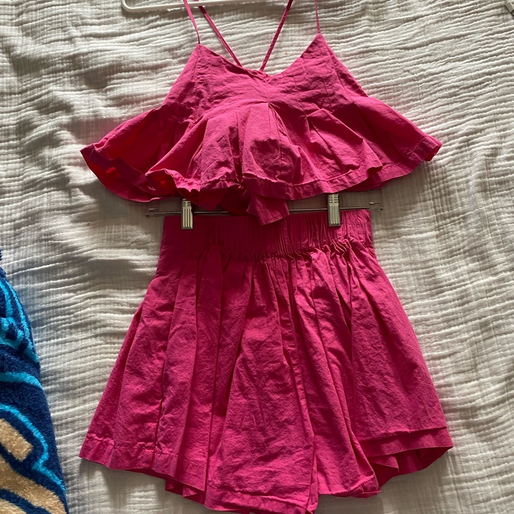 Hot Pink Two Piece Set